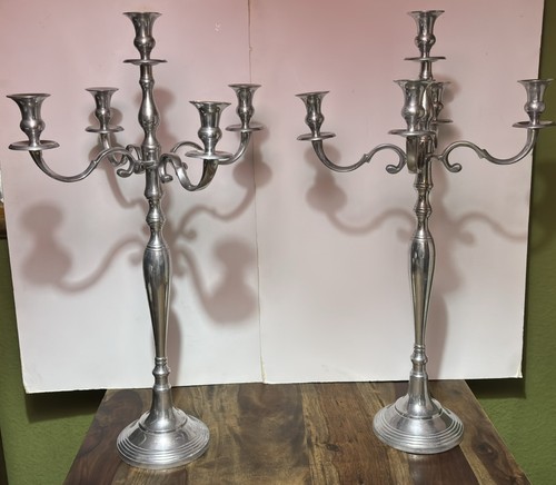 Pair large 78cm polished - of,