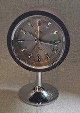 Retro Coral Tulip Space Age Alarm Clock c.1970, made in Japan