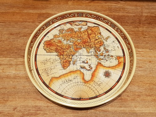 Vintage world atlas map - atlas, round