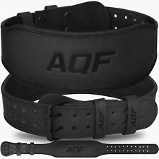 AQF 4" Leather Weight lifting Gym Belt powerlifting 7mm Thick Fitness Training