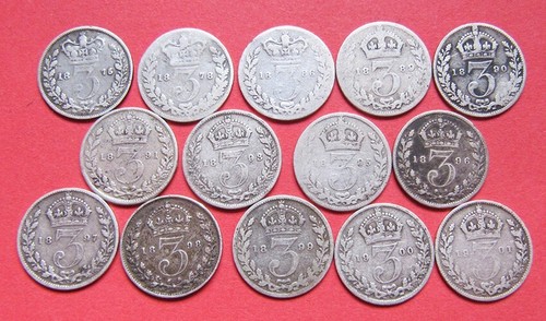 Victoria silver threepences - , &