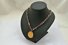 RARE VICTORIAN HM 9ct SOLID GOLD ALBERT NECKLACE with 22ct SPADE GUINEA PENDANT