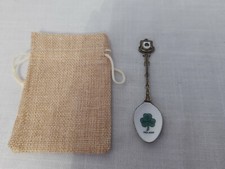 Vintage Spoon Small WAPW Pewter & Enamel Decor Irish Clover Shamrock Spoon