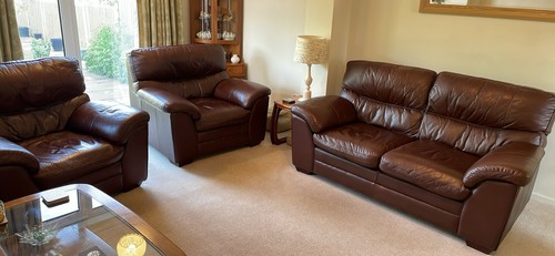 Brown leather piece - brown,