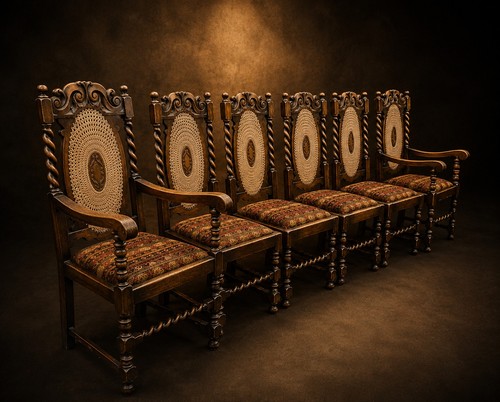 Antique carved oak - oak, dining