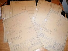 1970 , Moto Guzzi  Scrambler  5X old  blueprint  cm 30 , 12 "