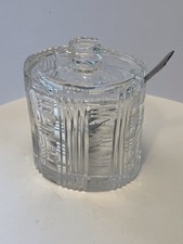 Vintage glass jam pot and