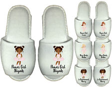 Flower Girl Slippers Personalised Junior Bridesmaid Mini Bride Gift Wedding