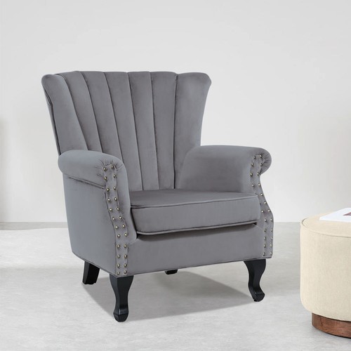 Vintage grey wingback - grey, armchair
