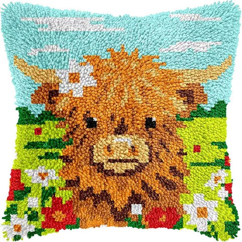 Colorful highland cattle - colorful, latch