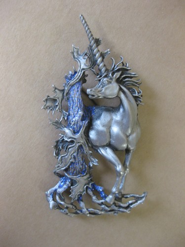 Vintage pewter brooch - brooch, unicorn