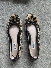 Dune London Leopard Print Ballet Flats Shoes Size 38 