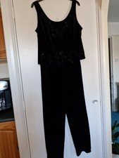 Women's Black Velvet Suit