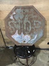 vintage metal STOP sign heavy