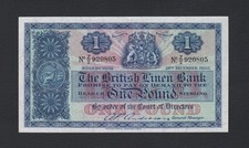 ANDERSON £1 THE BRITISH LINEN BANK 1955 Bknote SC205c Z/2 aUNC (DGR521X)