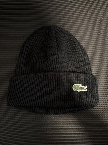 Lacoste black beanie - lacoste,