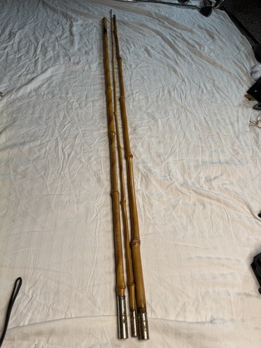 Vintage 3pc bamboo fishing - 3pc,