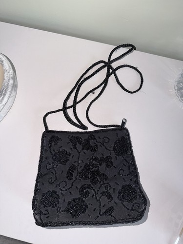 Vintage black beaded shoulder