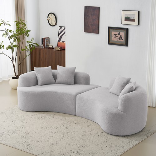Curved four seater grey full - four,