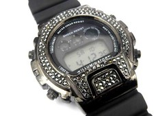 Mens Digital Sumaksionii Black Stone Bling Case Watch