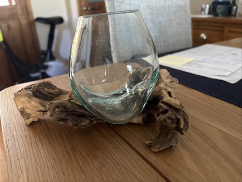 Decorative molten glass vase - decorative,