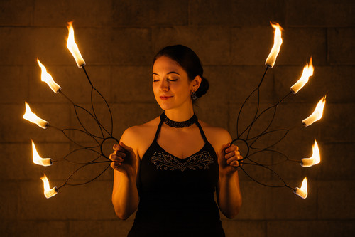 Fire fans pair - –, made