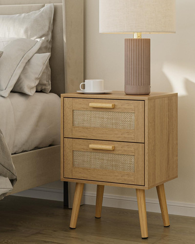 Modern rattan nightstand - rattan, with