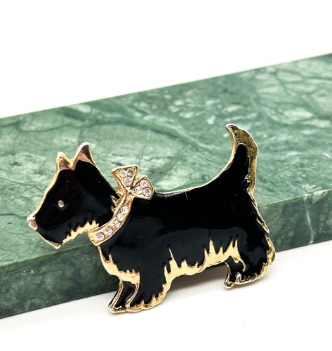 Vintage gold tone black enamel - gold,