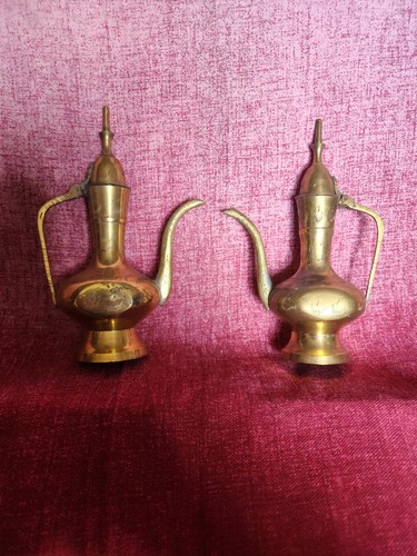 Vintage etched brass tea - vintage, 2