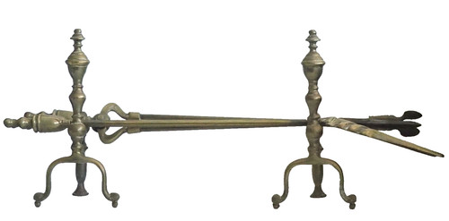 Antique victorian brass fire - victorian,