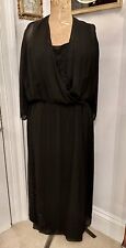 Titanic Era Edwardian Black Silk 1910/ Black Beaded Evening Gown Silk Sz 16