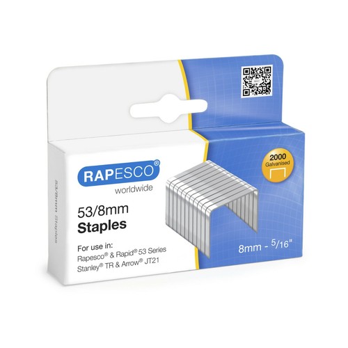 Rapesco 8mm staples staple - 53/8mm,