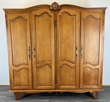 Wardrobe French Carved Vintage 4 door Armoire Louis XVI Retro LOT 3842