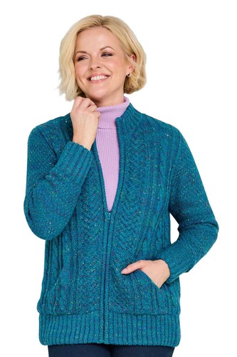 Ladies cardigan borg - ladies, fleece