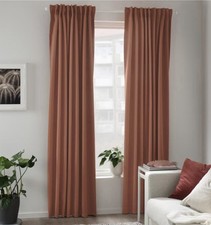 Ikea MAJGULL Rare Burnt Orange Pair Room Darkening Curtains 145 x 250cm Sealed