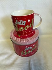 John Lewis Christmas Mug In A Tin  'JOLLY GOOD' Ceramic 300ml Gift -Unused