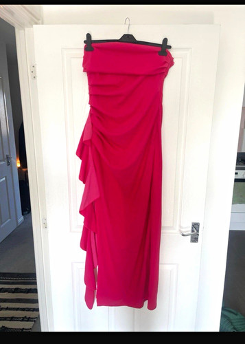 Strapless pink chiffon formal - strapless,