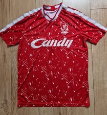 Liverpool FC Candy Replica Home Football Shirt 1989-1991 Men's Size L