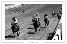 LESTER PIGGOTT SIGNED PHOTO PRINT AUTOGRAPH NIJINSKY 1970 DERBY HORSE RACING