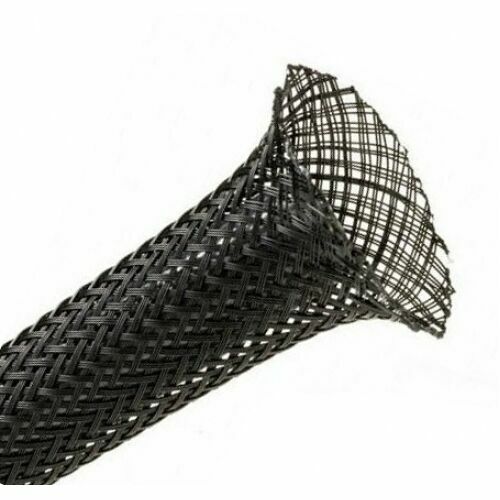 Black braided cable sleeving - cable,