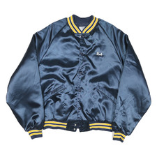 PRO FIT Mens Navy Blue Yellow Construction Consultant Button Jacket L Nylon