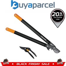 Fiskars L78 112590 PowerGear Bypass Loppers 50mm Max Cut + P26 Pruner Secateurs