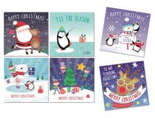 Childrens School Christmas Cards Cute Pack 32 For Class Friends & Teacher Xmas