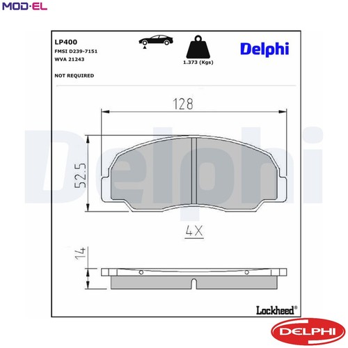 Brake pad set disc - brake, lp400