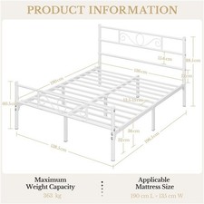 4ft6 Double Bed Metal Slatted