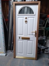 CLEARANCE DOOR-SETS! White UPVC Composite Front Door 1975mm X 870mm
