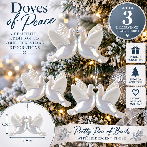 White dove christmas tree - white,