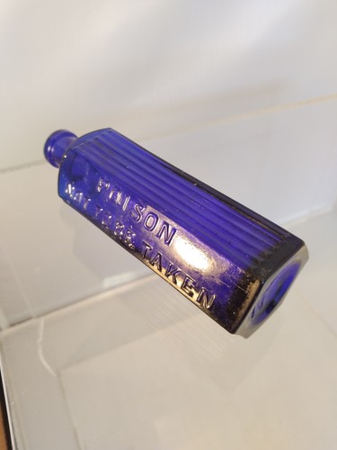 Vintage colbalt blue bottle - vintage,