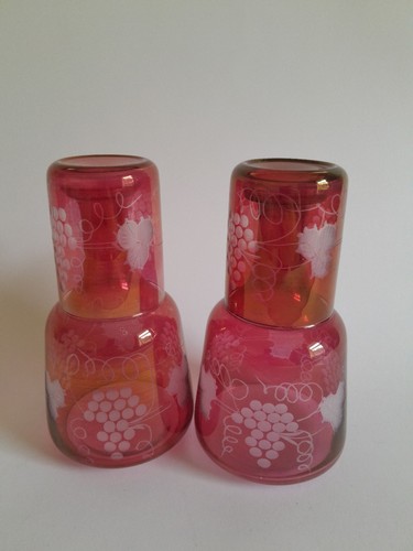 Vintage etched cranberry - etched,