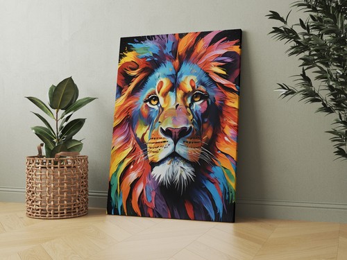 Lion colourful art - colourful,